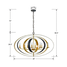 Load image into Gallery viewer, Luna Chandelier - line drawing.