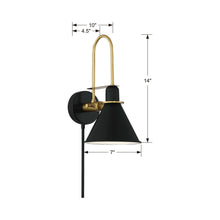 Load image into Gallery viewer, Medford Wall Light - line drawing.