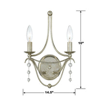 Load image into Gallery viewer, Metro 2-Light Wall Light - line drawing.
