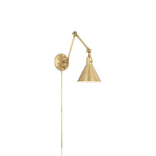 Load image into Gallery viewer, Morgan Wall Light in Aged Brass (24-Inch).