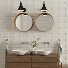 Load image into Gallery viewer, Morgan Wall Light in bathroom.
