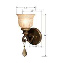 Load image into Gallery viewer, Norwalk Crystal Wall Light - line drawing.