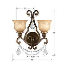 Load image into Gallery viewer, Norwalk Crystal Wall Light - line drawing.