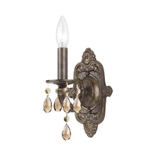 Load image into Gallery viewer, Paris Market Crystal Wall Light in Venetian Bronze (Golden Teak Hand Cut/Golden Teak Swarovski/1-Light).