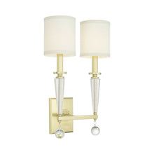 Load image into Gallery viewer, Paxton Wall Light in Aged Brass (2-Light).