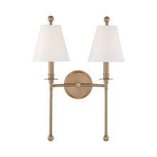 Load image into Gallery viewer, Riverdale Wall Light in Aged Brass (2-Light).