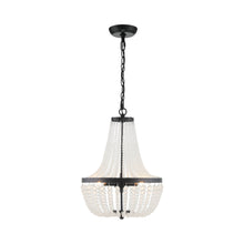 Load image into Gallery viewer, Rylee Crystal Chandelier in Matte Black (Frosted Glass Beads/3-Light).