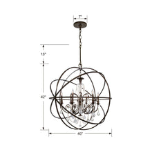 Load image into Gallery viewer, Solaris Crystal Chandelier - line drawing.