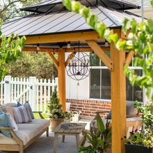 Load image into Gallery viewer, Solaris Outdoor Chandelier in Outside Area.