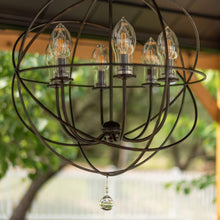 Load image into Gallery viewer, Solaris Outdoor Chandelier in Outside Area.