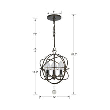 Load image into Gallery viewer, Solaris Outdoor Chandelier - line drawing.