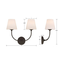 Load image into Gallery viewer, Sylvan Bath Wall Light - line drawing.