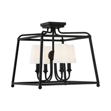 Load image into Gallery viewer, Sylvan Semi Flush Mount Ceiling Light in Black Forged.