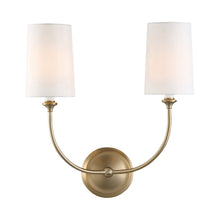 Load image into Gallery viewer, Sylvan Vanity Wall Light in Vibrant Gold (2-Light).