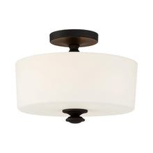 Load image into Gallery viewer, Travis Semi Flush Mount Ceiling Light in Black Forged.