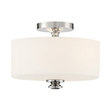 Load image into Gallery viewer, Travis Semi Flush Mount Ceiling Light in Polished Nickel.