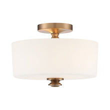 Load image into Gallery viewer, Travis Semi Flush Mount Ceiling Light in Vibrant Gold.