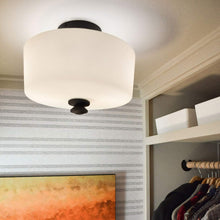 Load image into Gallery viewer, Travis Semi Flush Mount Ceiling Light in Detail.