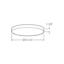 Load image into Gallery viewer, Fusion LED Flush Mount Ceiling Light - line drawing.