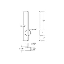 Load image into Gallery viewer, Midnight Indoor/Outdoor LED Wall Light - line drawing.