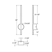 Load image into Gallery viewer, Midnight Indoor/Outdoor LED Wall Light - line drawing.