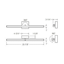 Load image into Gallery viewer, Portrait LED Vanity Wall Light - line drawing.