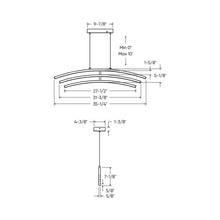 Load image into Gallery viewer, Sway LED Pendant Light - line drawing.