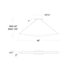 Load image into Gallery viewer, Alleron LED Linear Pendant Light - line drawing.