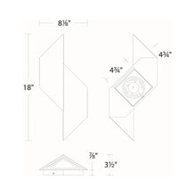 Load image into Gallery viewer, Alternate Outdoor LED Wall Light - line drawing.