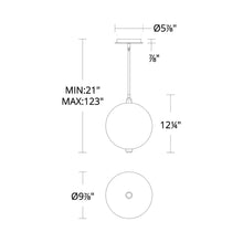 Load image into Gallery viewer, Anakin LED Pendant Light - line drawing.