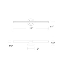 Load image into Gallery viewer, Bastone LED Bath Wall Light - line drawing.