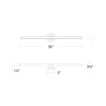 Load image into Gallery viewer, Bastone LED Bath Wall Light - line drawing.