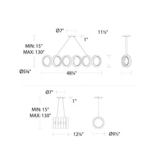 Load image into Gallery viewer, Cabot LED Pendant Light - line drawing.