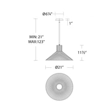 Load image into Gallery viewer, Cappe LED Pendant Light - line drawing.