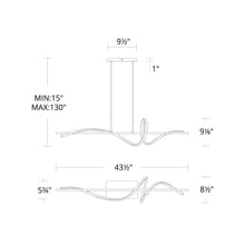 Load image into Gallery viewer, Corkscrew LED Pendant Light - line drawing.