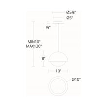 Load image into Gallery viewer, Dome LED Pendant Light - line drawing.