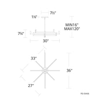 Load image into Gallery viewer, Ferrous LED Pendant Light - line drawing.