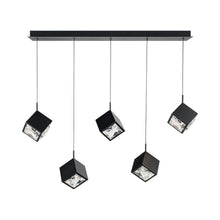 Load image into Gallery viewer, Ice Cube LED Linear Multi Pendant Light in Black (5-Light).