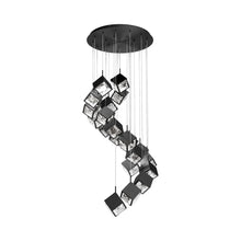 Load image into Gallery viewer, Ice Cube Round LED Multi Pendant Light in Black (21-Light).