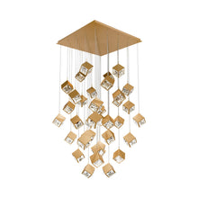 Load image into Gallery viewer, Ice Cube Square LED Multi Pendant Light in Aged Brass (41-Light).