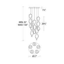 Load image into Gallery viewer, Interlace LED Chandelier - line drawing.