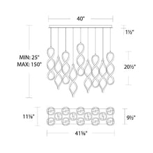 Load image into Gallery viewer, Interlace LED Chandelier - line drawing.