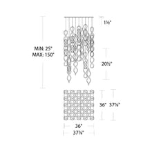 Load image into Gallery viewer, Interlace LED Chandelier - line drawing.