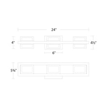 Load image into Gallery viewer, Interlok LED Bath Wall Light - line drawing.