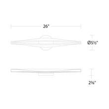 Load image into Gallery viewer, Jagger LED Bath Wall Light - line drawing.