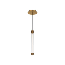 Load image into Gallery viewer, Jedi LED Mini Pendant Light in Aged Brass (15-Inch).