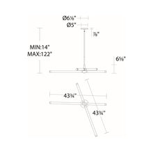 Load image into Gallery viewer, Jedi LED Pendant Light - line drawing.