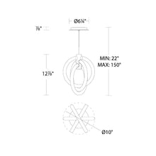 Load image into Gallery viewer, Knot LED Pendant Light - line drawing.