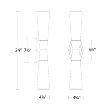 Load image into Gallery viewer, Locke LED Bath Wall Light - line drawing.