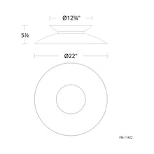 Load image into Gallery viewer, Miso LED Flush Mount Ceiling Light - line drawing.